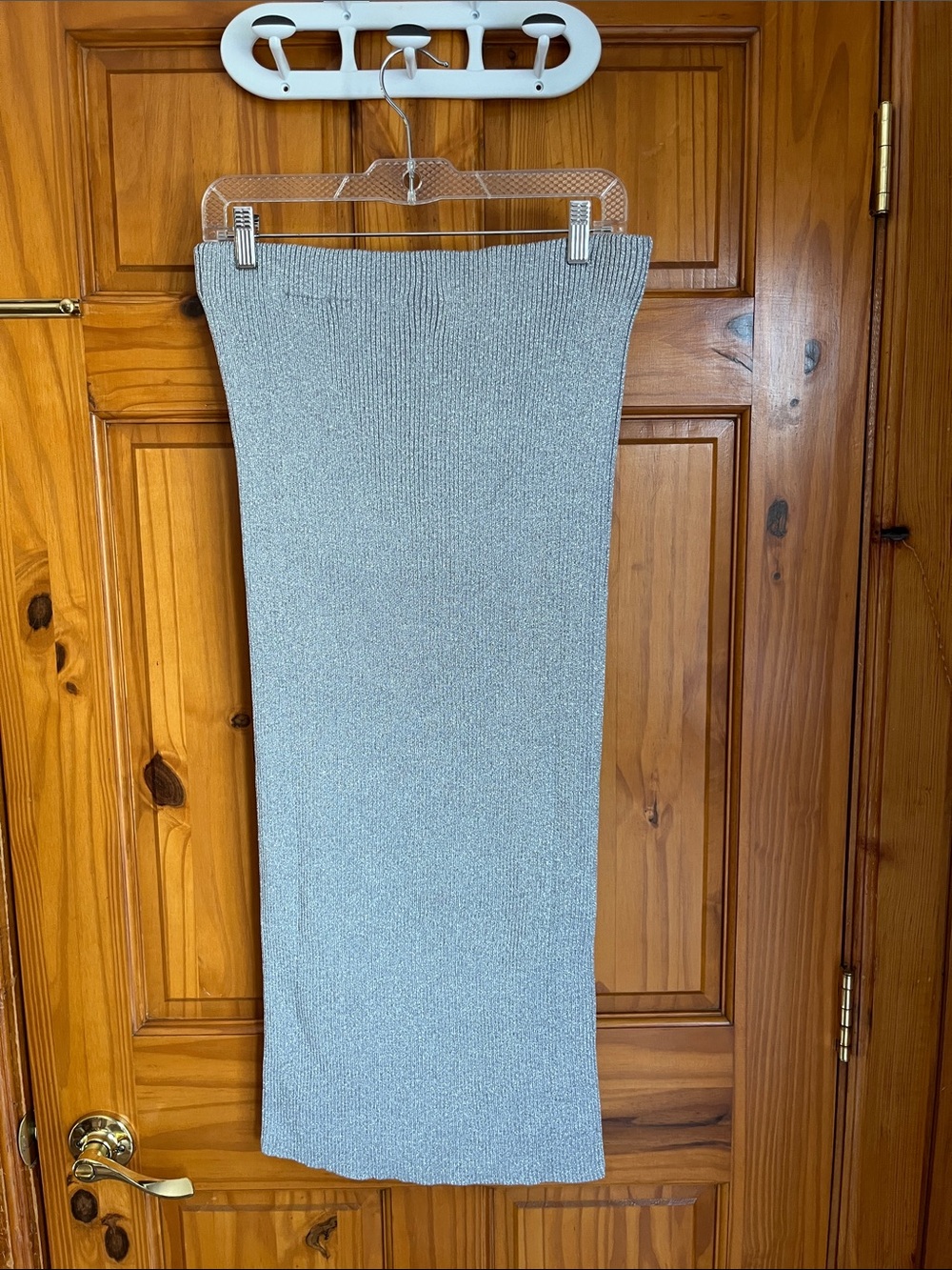 H&M Silver Ribbed Maxi Skirt - Picture 2 of 5